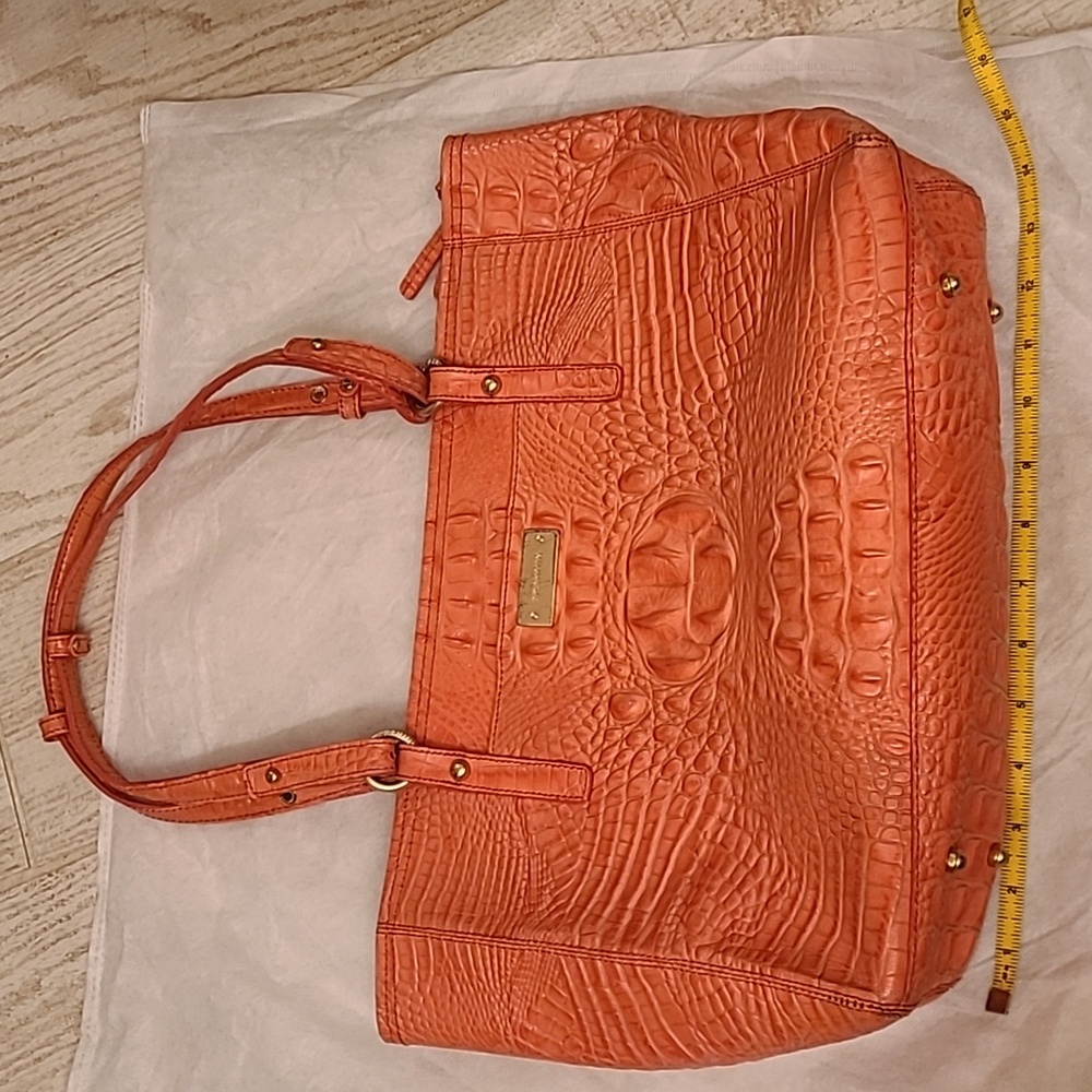 Orange Crocodile Embossed Brahmun Tote Bag!